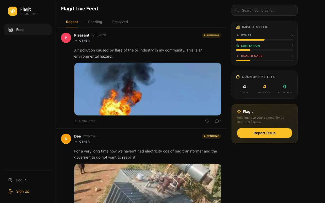 Flagit — civic complaints platform