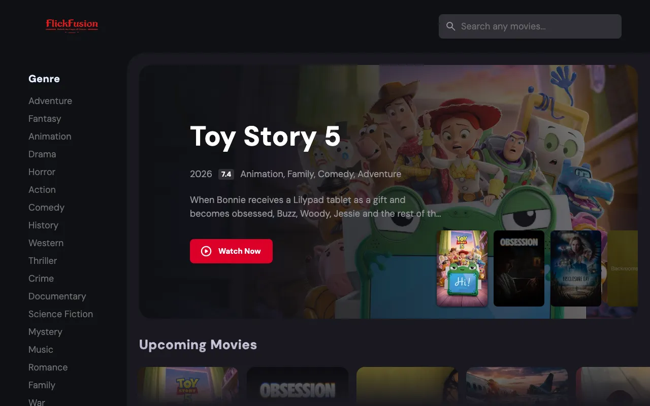 FlickFusion — movie discovery app