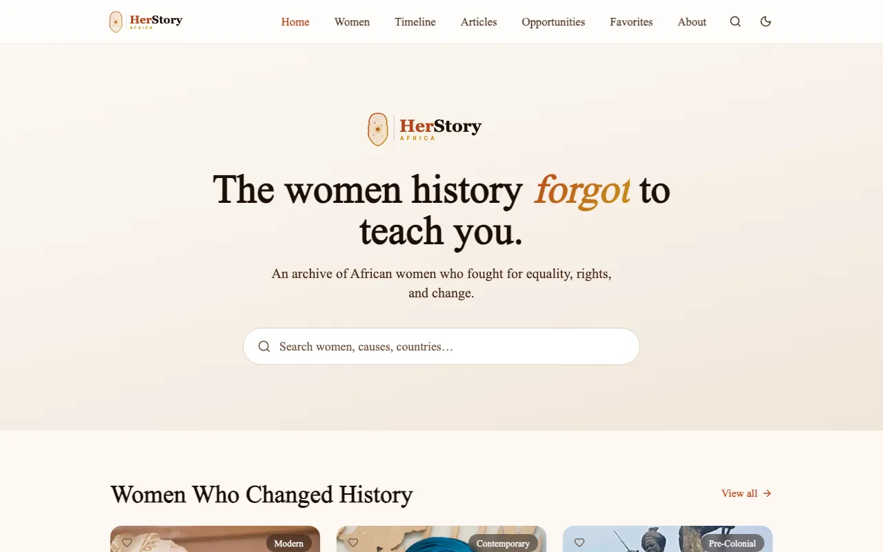 HerStory Africa — digital archive of African women in history
