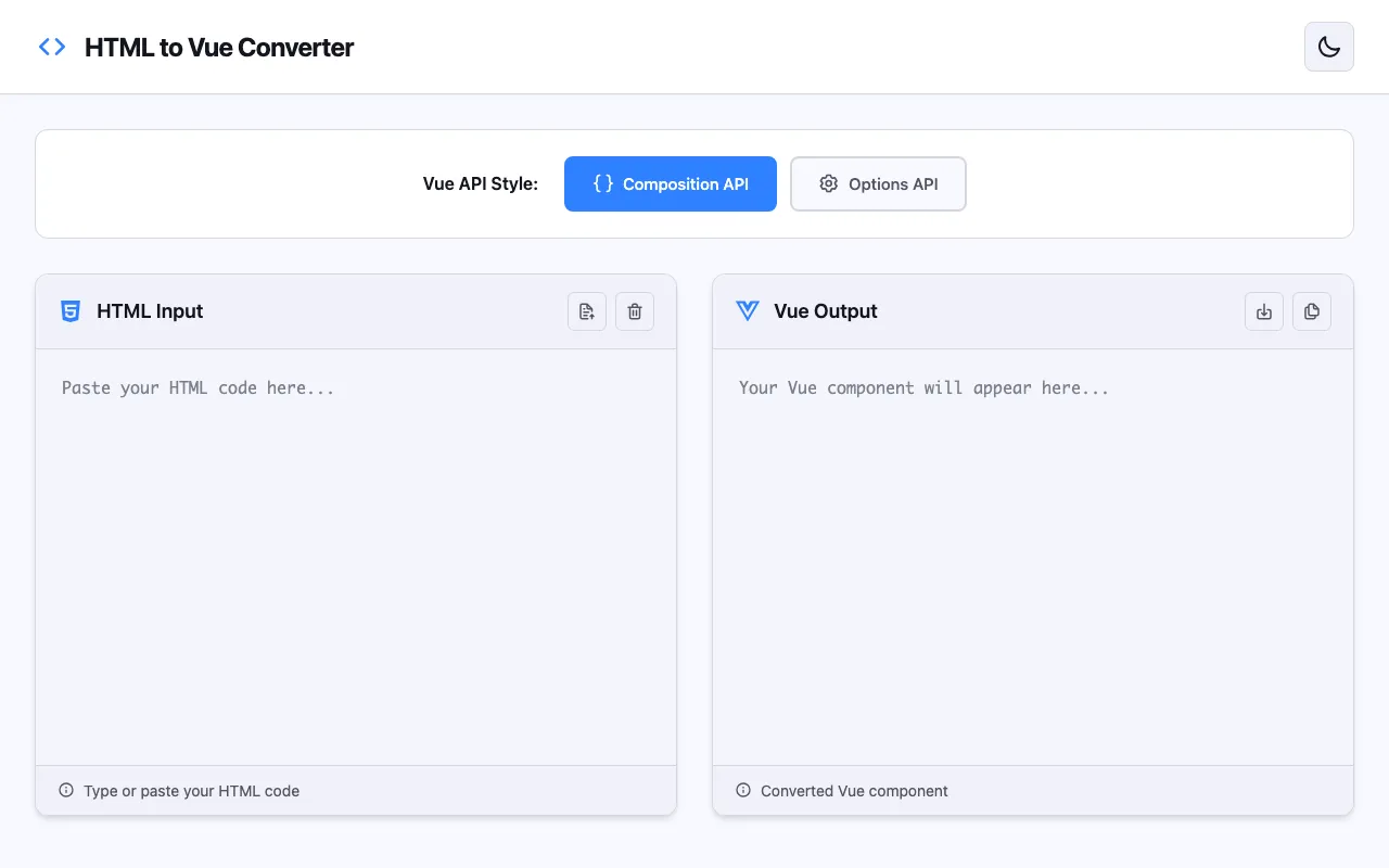 HTML to Vue Converter tool